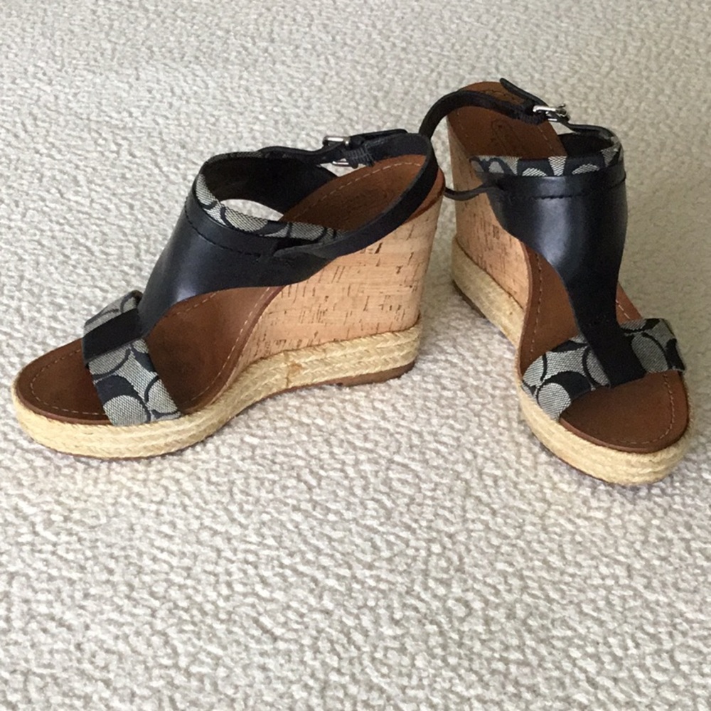 Coach black/gray platform sandals size 7 B